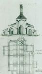 Niezrealizowany plan odbudowy kościoła parafialnego, K. Jacobi d’Eckholm, 1789 r.